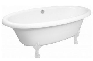 Ванна из искусственного камня AquaStone Оливия 180x90см ножки белые