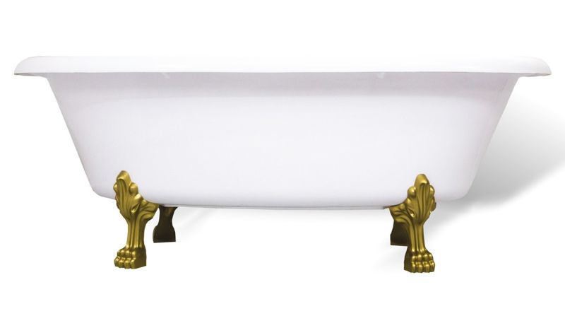 Ванна из искусственного камня AquaStone Оливия 180x90см ножки бронза