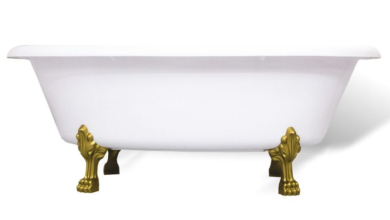 Ванна из искусственного камня AquaStone Оливия 180x90см ножки золото