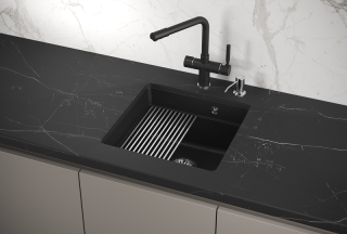 Мойка кухонная Granula Kitchen Space 4501U, ЧЁРНЫЙ