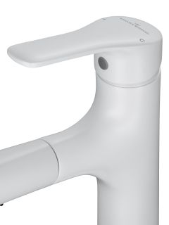 Смеситель для раковины Wonzon & Woghand WW-AE4151-MW с выдвижным изливом белый матовый