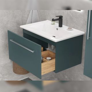 Тумба под раковину подвесная Velvex Posse tp.POS.OSK.75.1Y верде/дуб золотой, 75 см