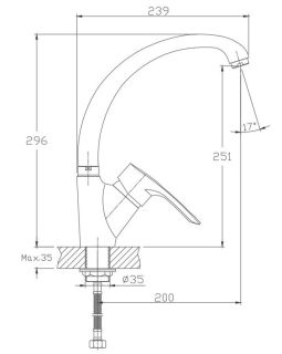 Смеситель для кухни Haiba HB4166-6 красный