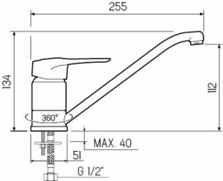 Смеситель для кухни РМС SL55-004-25 хром