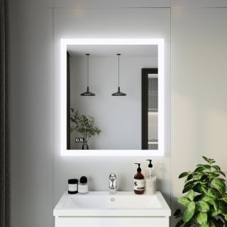 Зеркало с подсветкой Бриклаер Вега/Мальта 4627125414374 с часами 75 см на взмах руки