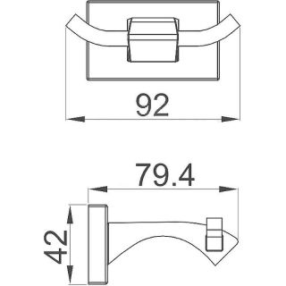 Двойной крючок Gappo G0705-20 хром