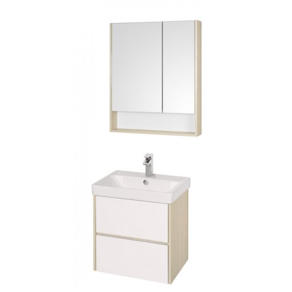 Зеркальный шкаф Акватон Сканди 70см белый/дуб верона 1A252202SDB20