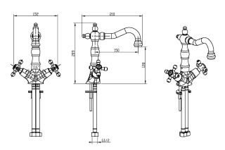 Смеситель для раковины Boheme Medici 312-SW бронза
