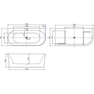 Акриловая ванна Allen Brau Priority  2.31004.21B  170x78 без гидромассажа