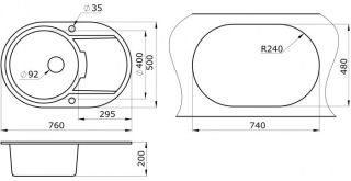 Мойка кухонная Paulmark Fittich PM317650-GR серый