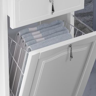 Шкаф-колонна Opadiris Риспекто 40 R 00-00005839 с бельевой корзиной Белый матовый