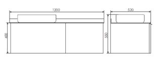 Тумба COMFORTY Милан-120 00-00013784, с графитовой столешницей с раковиной Comforty T-Y9378