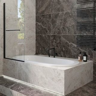 Шторка на ванну Veconi Palau PL-79B, 900x1500, хром, стекло прозрачное