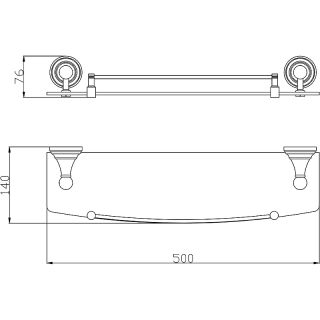 Стеклянная полка Rav Slezak Morava MKA0900/50CMAT Черная матовая