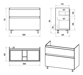 Напольная тумба под раковину Misty Лаки 100 см П-Лак-01100-0112Я белый