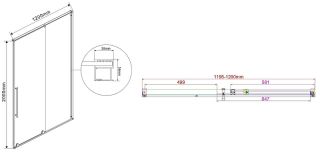 Душевая дверь Vincea Arno 120 VPS-1A120CLB профиль Черный стекло прозрачное