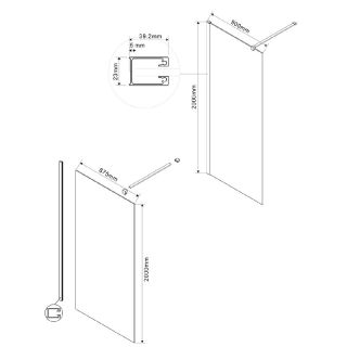 Душевая перегородка Vincea Walk In VSW-1H900CLB 90 см