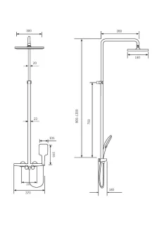 Душевая стойка Milleau TIRA MLHA223PDD-MB черный