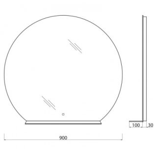 Зеркало BelBagno SPC-UNO SPC-RNG-900-LED-TCH-MENS с сенсорным выключателем 90x90