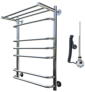Электрический полотенцесушитель Тругор Идеал 3 П с полкой 80x50см хром Идеал3/элТЭН8050П