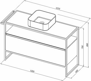 Тумба под раковину Allen Brau Priority 120 1.31004.PWM Папирус матовый