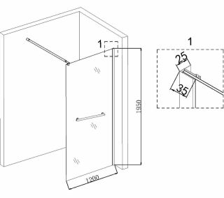 Душевая перегородка Niagara NG-661-12 120см хром/прозрачное