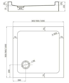 Поддон для душа Veconi Tezeo TZ-52 80x80см белый
