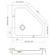 Душевой поддон пятиугольный (трапеция) Veconi Tezeo Acrylic TZ-53B, 800x800x150, акрил, черный