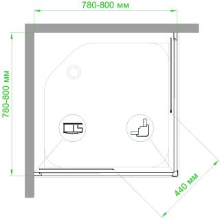 Душевой уголок Royal Bath HPD 80x80см чёрный RB80HPD-C-BL