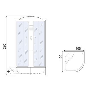 Душевая кабина River Desna XL 100x100 TH 10000006148 без гидромассажа