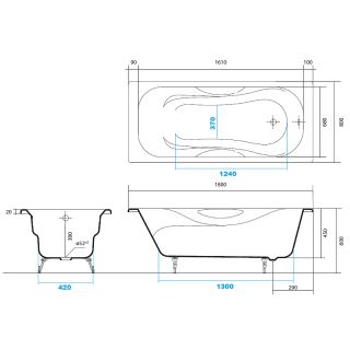 Чугунная ванна Aquatek Гамма 180x80 AQ8080F-00 без антискользящего покрытия