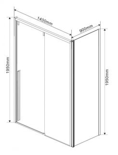 Душевой уголок Vincea Lugano VSR-1L9014CLB-1 140 x 90 см