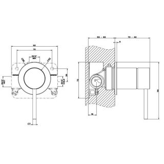 Встраиваемый смеситель для раковины Gessi Flessa 54019.727 брашированная латунь