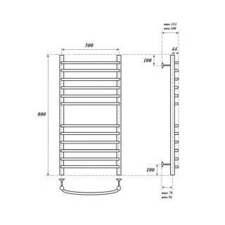 Полотенцесушитель водяной Point Альфа PN05158S 50x80см П12 хром