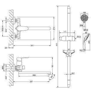 Смеситель для биде Lemark Plus Grace LM1508С