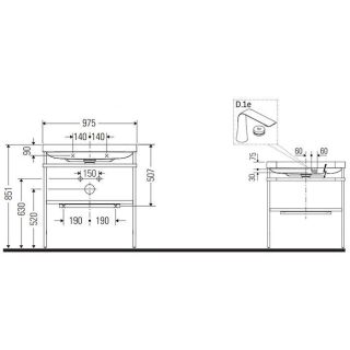 Раковина с консолью Duravit Happy D.2 Plus HP4838O2222 Белая