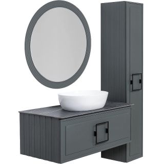 Зеркало La Fenice Terra FNC-02-TER-G-80 серое матовое 80 см