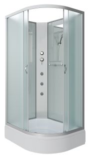 Душевая кабина Niagara NG-33084-14LBKG с гидромассажем 100x80см серебро/матовое