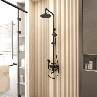 Душевая стойка DQ Bayern.F?rth DA1524705B18 с гигиеническим душем чёрный матовый