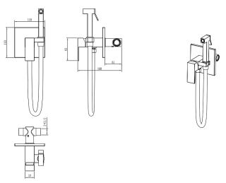 Гигиенический душ Boheme Qubic 477-MW со смесителем белый матовый