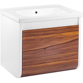 Подвесная тумба под раковину Veedi Vision VSN600T-CR 60см белый/дуб орех