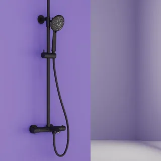 Душевая стойка Sancos Game SC3001MB с термостатом чёрный матовый