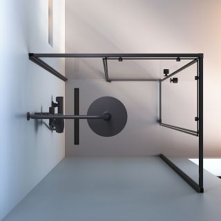 Душевой уголок AM.PM X-Joy W94G-403-10080-BТ 100х80 профиль Черный матовый стекло прозрачное