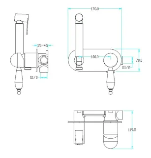 Гигиенический душ со смесителем Boheme Brillante 426-BSW хром
