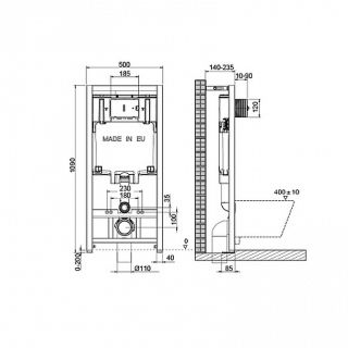 Комплект унитаза с инсталляцией Point Веста 886914SIOO+PN41701BM с сиденьем Микролифт