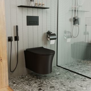 Комплект унитаза с инсталляцией Point Вега 886914GBO3+PN41711BM с сиденьем Микролифт