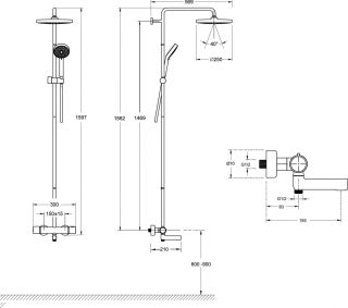 Душевая стойка Jacob Delafon Atom E26238-CP