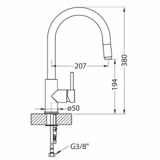 Смеситель для кухни Alveus Delos-P G55 Beige 1129020 Бежевый