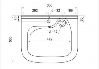Раковина Кувшинка Юни 50 для установки над стиральной машиной
