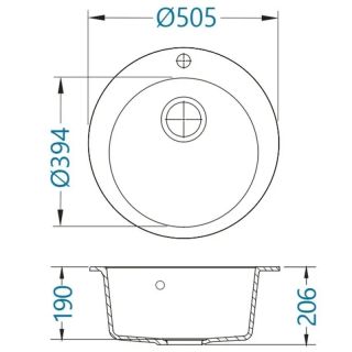 Кухонная мойка Alveus Granital Genesis Boogie 10 G91 FI505 505x505 1133430 Угольная